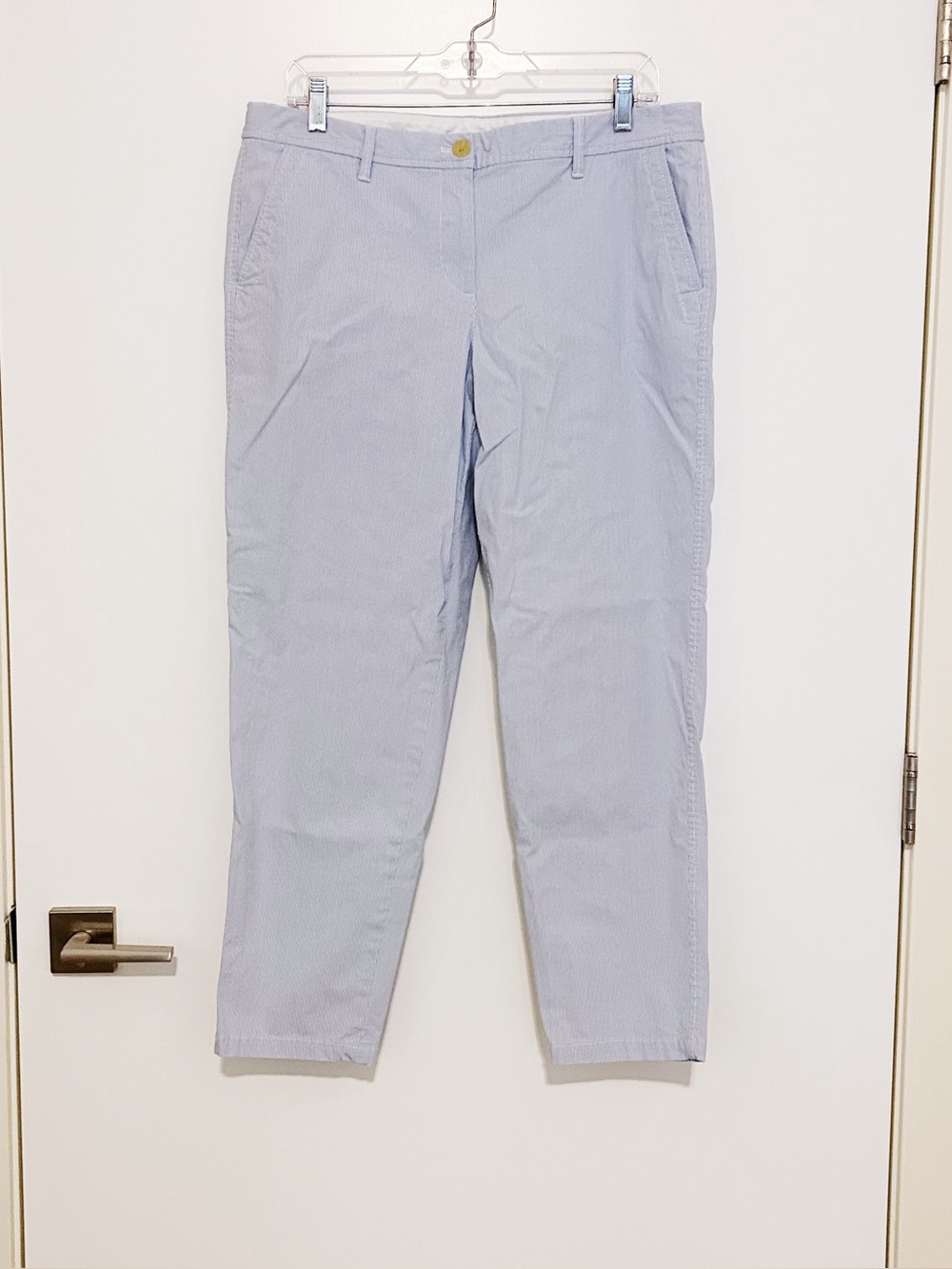 Talbots Girlfriend Chino Seersucker Crops
